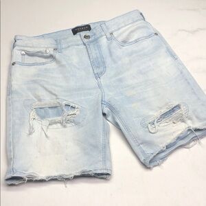 MENS PACSUN FACTORY DISTRESS SLIM JEAN SHORTS 31x9 ⭐️